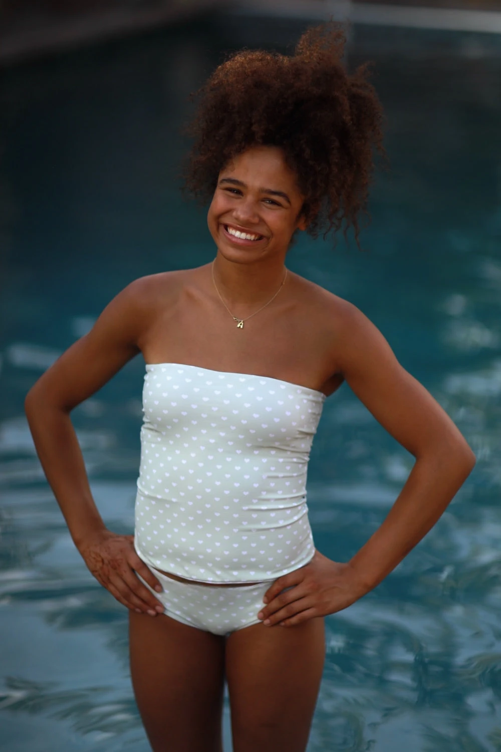 Piper - Reversible Tankini - Hearts/Gingham 2 Piper - Reversible Tankini - Hearts/Gingham - Image 2