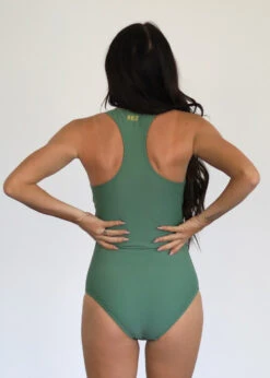 Green Jenna - Zipper One-Piece Swimsuit - $48 -Evergreen Plants Shop 4B2F350B 586B 47EB AC92 E040051A01FD