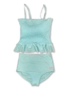 Tween Mya - Aqua Smocked Tankini - $48