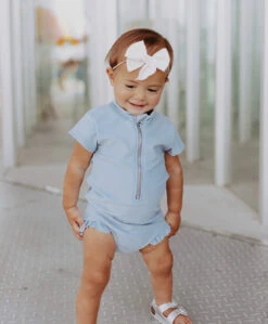 Baby Bella - Twilight Blue Zipper One-Piece - $26