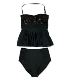 Tiffany Black Sequin Peplum Tankini - $46 -Evergreen Plants Shop 82EC30EA 9C46 40E4 AEE0 6ABB829C8B7B