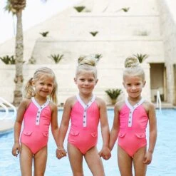 Little Girls Erin - Rad Pink One-Piece - $32