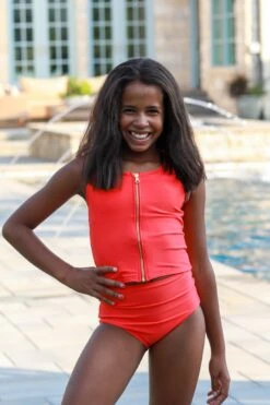 Tween Allie - Coral Zipper Tankini - $52 -Evergreen Plants Shop F544C470 A26F 434D A7FF 11BA3499854C