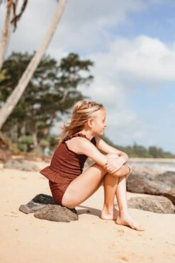 Tween Coco - Brown Smocked Tankini - $56 *New* -Evergreen Plants Shop IMG 3838