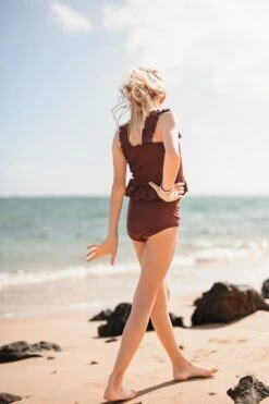 Tween Coco - Brown Smocked Tankini - $56 *New* -Evergreen Plants Shop IMG 3843