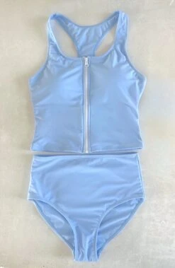 Tween Allie - Misty Blue Zipper Tankini - $52 *New* -Evergreen Plants Shop IMG 4652