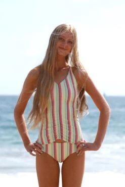 Millie - Reversible Tankini - Stripes/Polka Dots