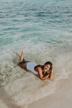 Jenna - White Zipper One-Piece Swimsuit - $74 -Evergreen Plants Shop IMG 9083