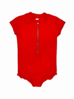 Little Girls Jenna - Red Zipper One-Piece - $36 -Evergreen Plants Shop IMG 9932